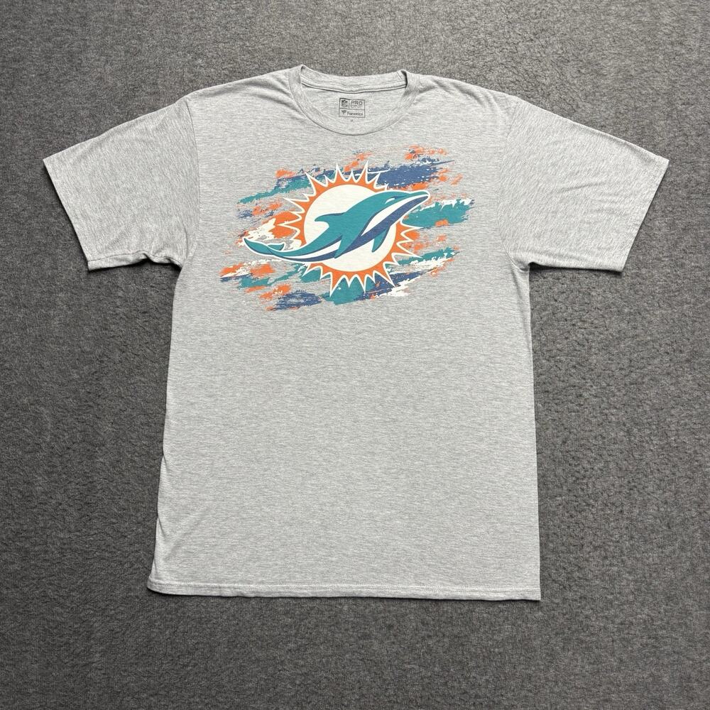 Miami Dolphins NFL Fanatics Short Sleeve T-Shirt Men's Medium Gray Football